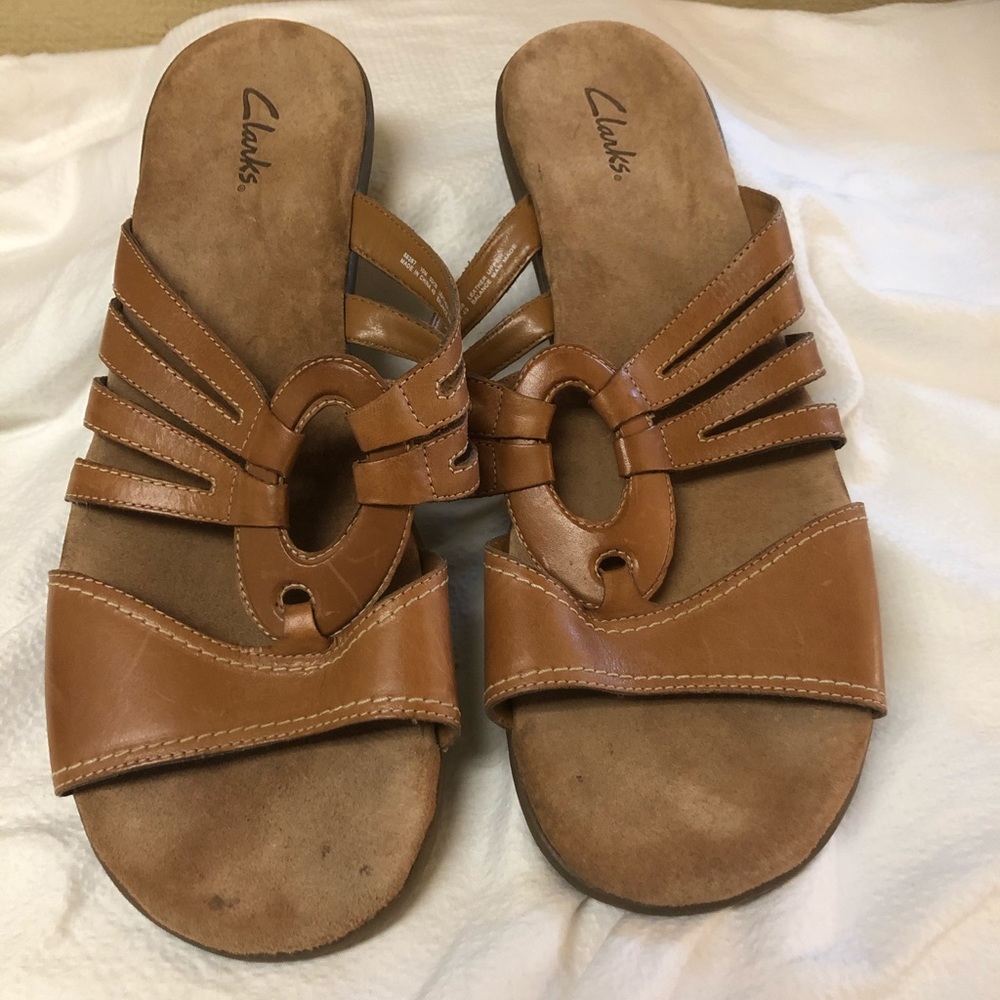Clarks Brown Leather Sandals